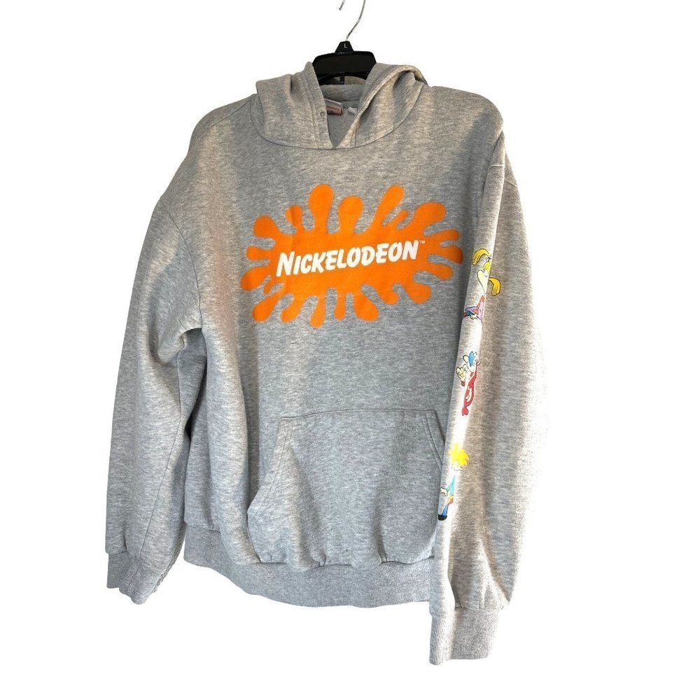 Nickelodeon Rugrats Cartoon Womens Hoodie  Gray Multicolored Size L